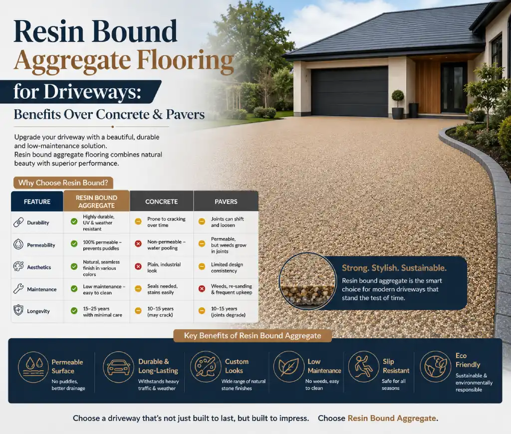 Resin Bound Aggregate Flooring for Driveways: Benefits Over Concrete & Pavers