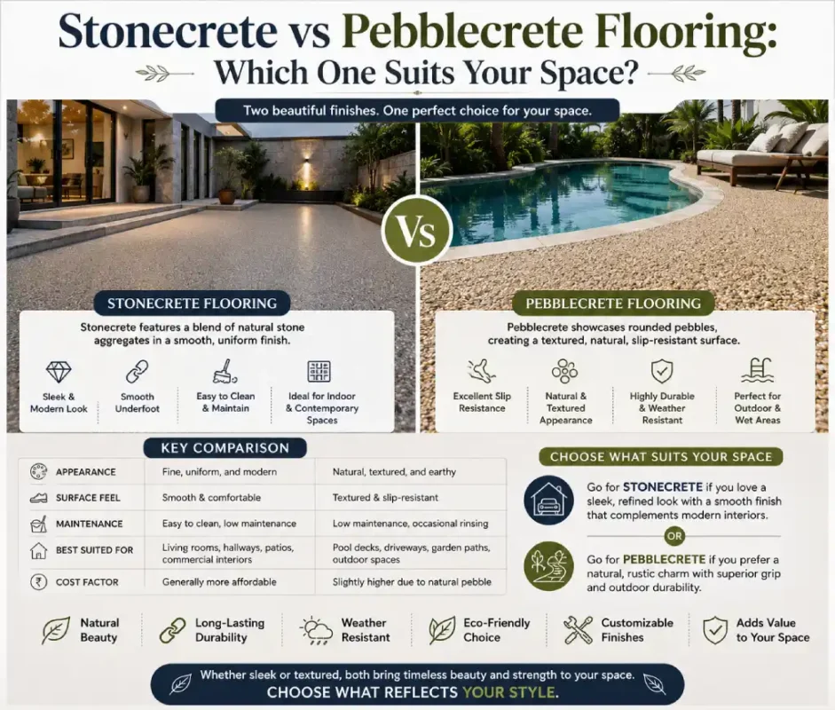 Stonecrete vs Pebblecrete Flooring: Which One Suits Your Space?