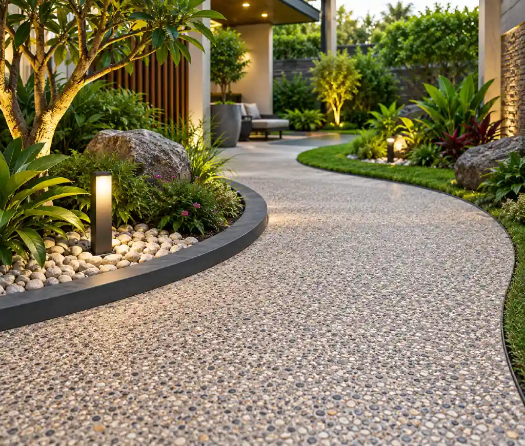 pebblecrete garden pathway ideas