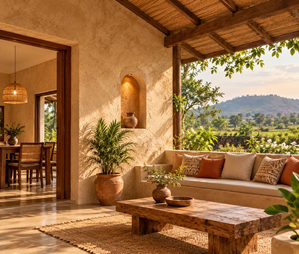 Mud & Lime Finishes for Farmhouses Near Pune: Building with Earthy Textures